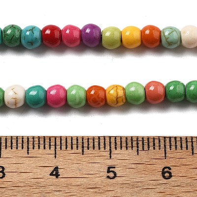 Synthetic Turquoise Beads Strands G-B140-A01-4mm-1
