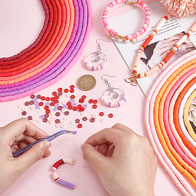 2 Bags Fixed Mixed 25-Color Handmade Polymer Clay Beads CLAY-PH0002-01A-1