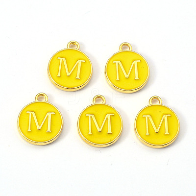 Golden Plated Alloy Enamel Charms X-ENAM-S118-09M-1