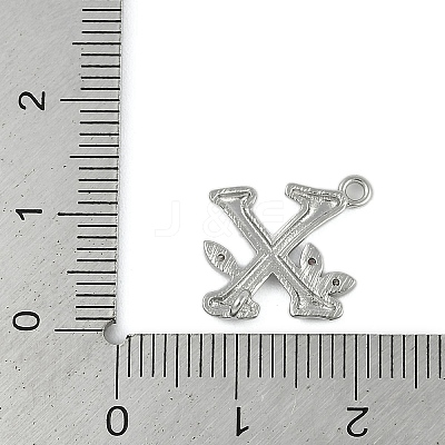 Brass Crystal Rhinestone Letter Links Connector Charms KK-S395-06P-X-1