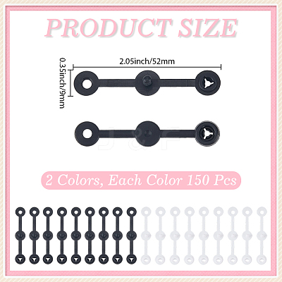 300Pcs 2 Colors Plastic Anti-theft Buckles FIND-CY0001-55C-1