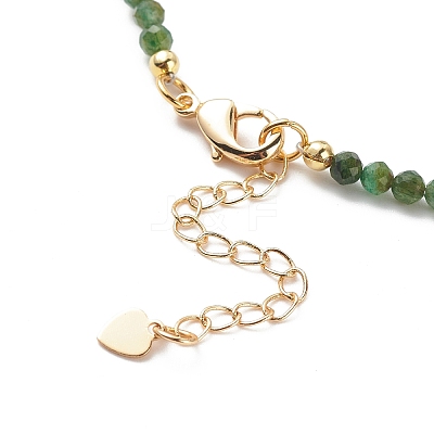 Cubic Zirconia Teardrop Pendant Necklace with Natural Gemstone Beaded Chains for Women NJEW-JN04121-1