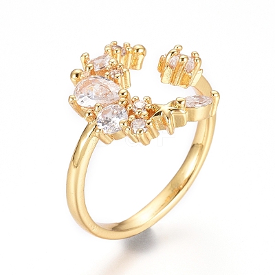 Adjustable Brass Finger Rings X-RJEW-G096-37G-1