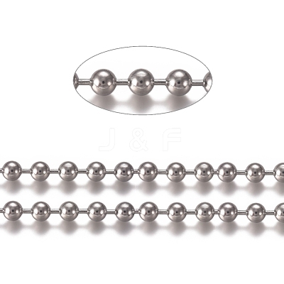 Tarnish Resistant 3.28 Feet 304 Stainless Steel Ball Chains X-CHS-E021-13L-P-1
