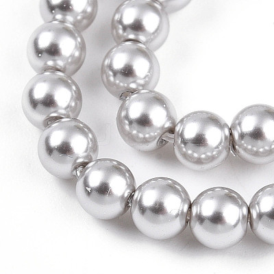 Baking Paint Pearlized Glass Pearl Bead Strands HY-N002-4mm-A03-1