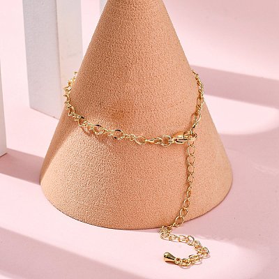 Rack Plating Brass Curb Chain Bracelets for Women BJEW-G735-16G-1