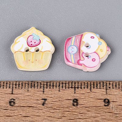 2-Hole Printed Resin Buttons BUTT-Q047-02-1