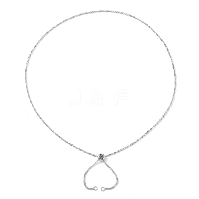 304 Stainless Steel Singapore Chain Necklace Making AJEW-JB01334-02-1