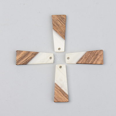 Opaque Resin & Walnut Wood Pendants LS-RESI-S389-040A-C04-1