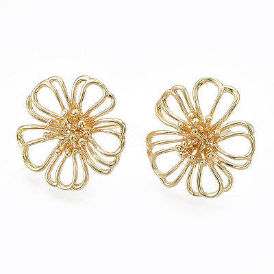 Brass Stud Earrings X-KK-S348-122-1