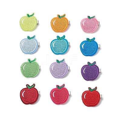 Cloth Apple Alligator Hair Clips PHAR-JH00127-1
