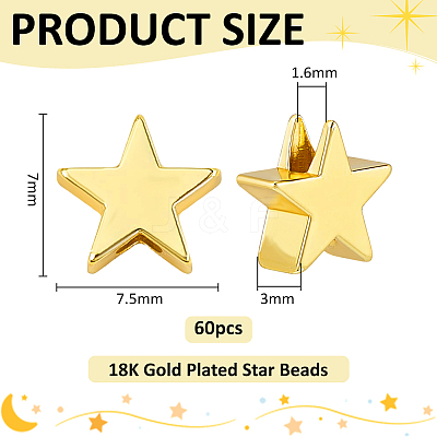 60Pcs Brass Beads KK-PH0012-49G-06-1