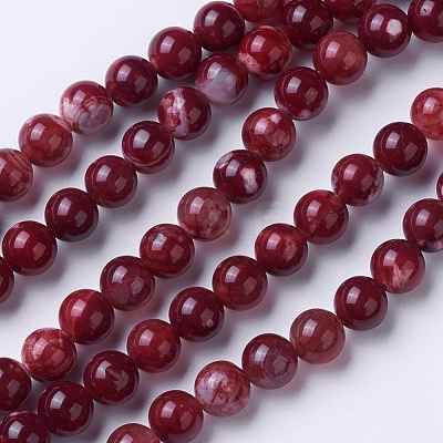 Natural Agate Beads Strands G-G754-04-8mm-1