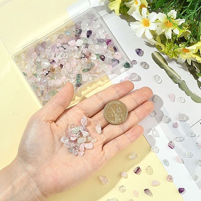 5 Strands 5 Styles Natural Fluorite & Quartz Crystal & Rose Quartz & Amethyst Chip Beads Strands G-YW0002-74-1