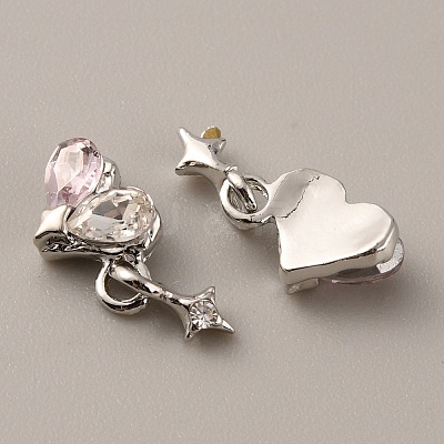 Heart with Star Zinc Alloy Rhinestone Cabochons FIND-WH0150-83P-1