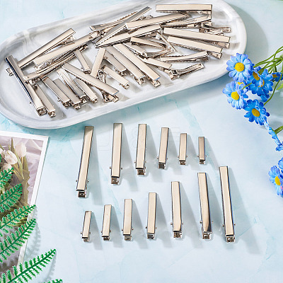 70Pcs 7 Styles Iron Flat Alligator Hair Clip Findings IFIN-TA0001-69-1
