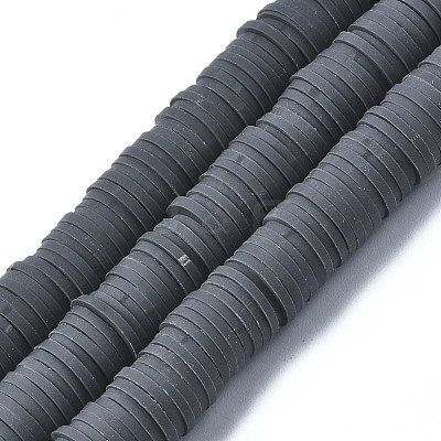 Flat Round Handmade Polymer Clay Beads CLAY-R067-10mm-41-1