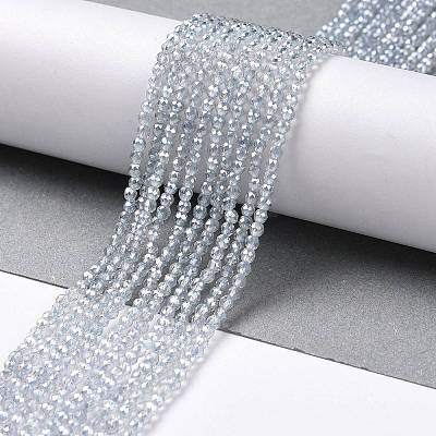 Transparent Electroplate Glass Beads Strands GLAA-H021-01A-PL03-1