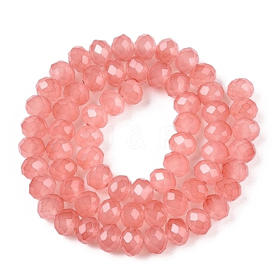 Baking Paint Imitation Jade Glass Bead Strands DGLA-A034-J8MM-A31-1