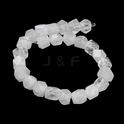 Natural Quartz Crystal Star Cut Round Beads Strands G-M418-C18-01-1
