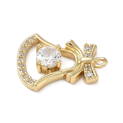 Brass Micro Pave Cubic Zirconia Pendants KK-H521-02C-G-1