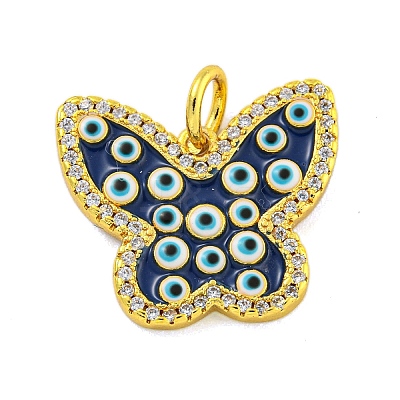 Brass Micro Pave Clear Cubic Zirconia Pendants KK-R159-15G-01-1