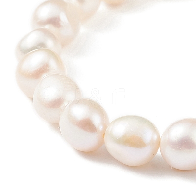 Natural Baroque Keshi Pearl Beaded Stretch Bracelet for Women BJEW-JB08910-1