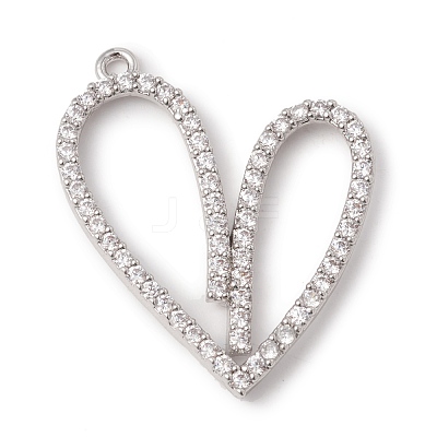 Eco-Friendly Rack Plating Brass Micro Pave Cubic Zirconia Pendants KK-F835-05P-1