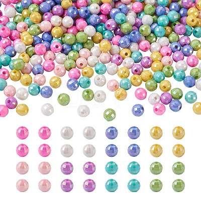 800Pcs 8 Colors Opaque Acrylic Beads MACR-PJ0001-05-1