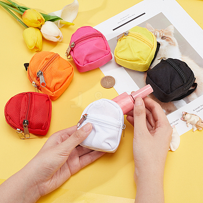 6Pcs 6 Style Casual Mini Cloth Doll Backpack AJEW-PH0004-15-1