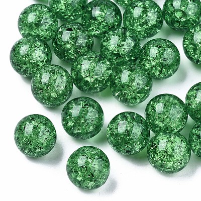 Transparent Crackle Acrylic Round Beads Strands X-CCG-R002-12mm-08-1