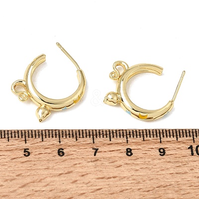Brass Enamel Stud Earrings KK-CBA8324-23G-04-1