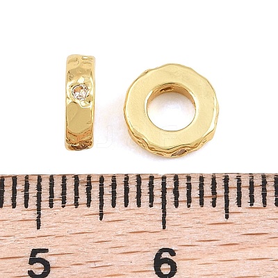 Brass Micro Pave Clear Cubic Zirconia Beads KK-CBA78C7-25G-1