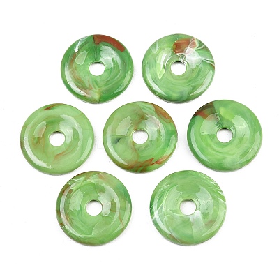 Opaque Imitation Jade Acrylic Pendants OACR-G064-07B-1