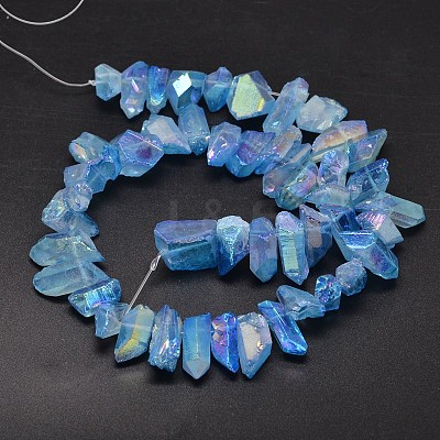 Electroplated Natural Quartz Crystal Beads Strands G-A142-03C-1