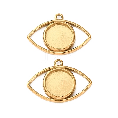 304 Stainless Steel Pendant Cabochon Settings SA-CBAAFB7-04G-1