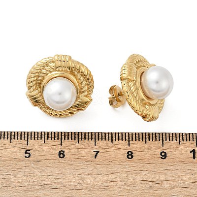 304 Stainless Steel Stud Earrings EJEW-G423-31A-G-1