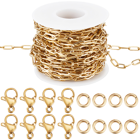 DIY 304 Stainless Steel Paperclip Chains Necklace/Bracelets Making Kits DIY-BBC0002-49-1