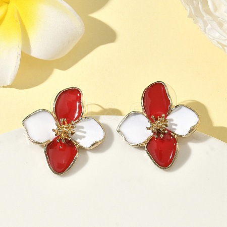 Alloy Enamel Stud Earrings FS-WG082C3-05-1