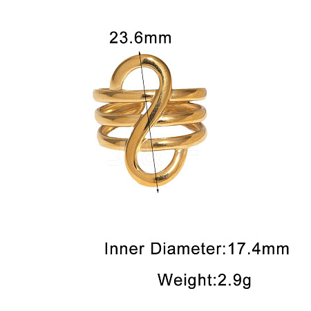 Line 304 Stainless Steel Cuff Open Rings WGE83BC-01-1