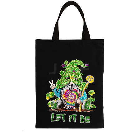 DIY Saint Patrick's Day Theme Reusable Shopping Bag Diamond Painting Kits DIAM-PW0004-139K-1