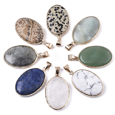 Natural Mixed Gemstone Pendants G-N326-31-1