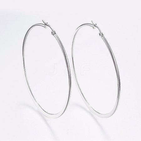 304 Stainless Steel Big Hoop Earrings EJEW-F105-14P-1