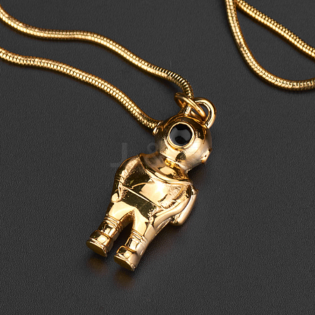 Cute Stainless Steel Spaceman Pendant Necklaces for Women's Daily Wear AD9649-2-1