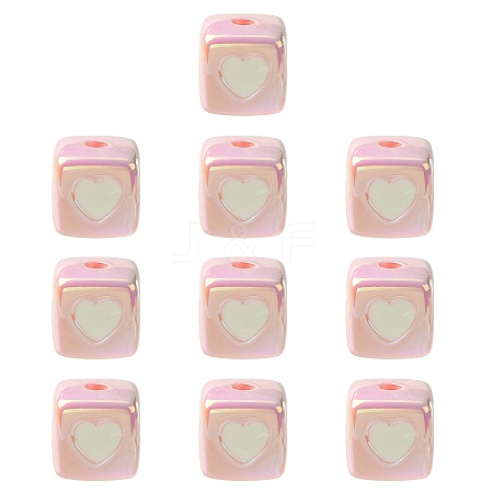 10Pcs Opaque Acrylic Enamel Beads ACRC-FS0001-02F-1