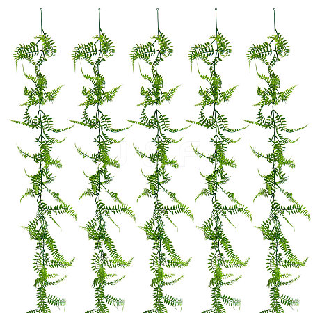 Plastic Artificial Persian leaf Rattan DIY-WH0671-112-1