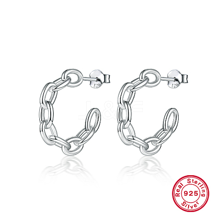 Rhodium Plated 925 Sterling Silver Ring Stud Earrings JI3396-2-1