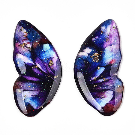 Epoxy Resin Butterfly Wings Cabochons CRES-N035-02A-1