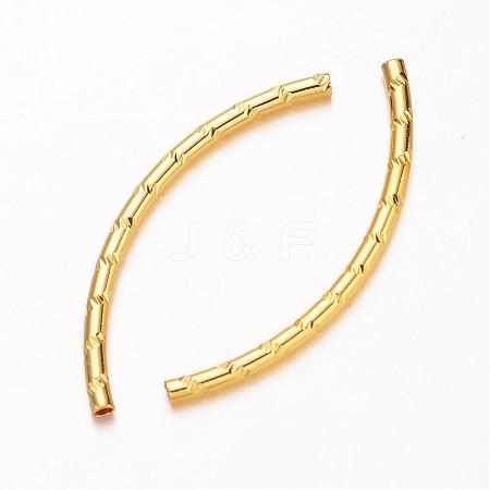 Curved Brass Tube Beads KK-D508-13G-1
