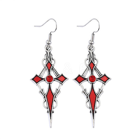 Alloy Rhinestone Dangle Earrings FS-WG63C71-02-1